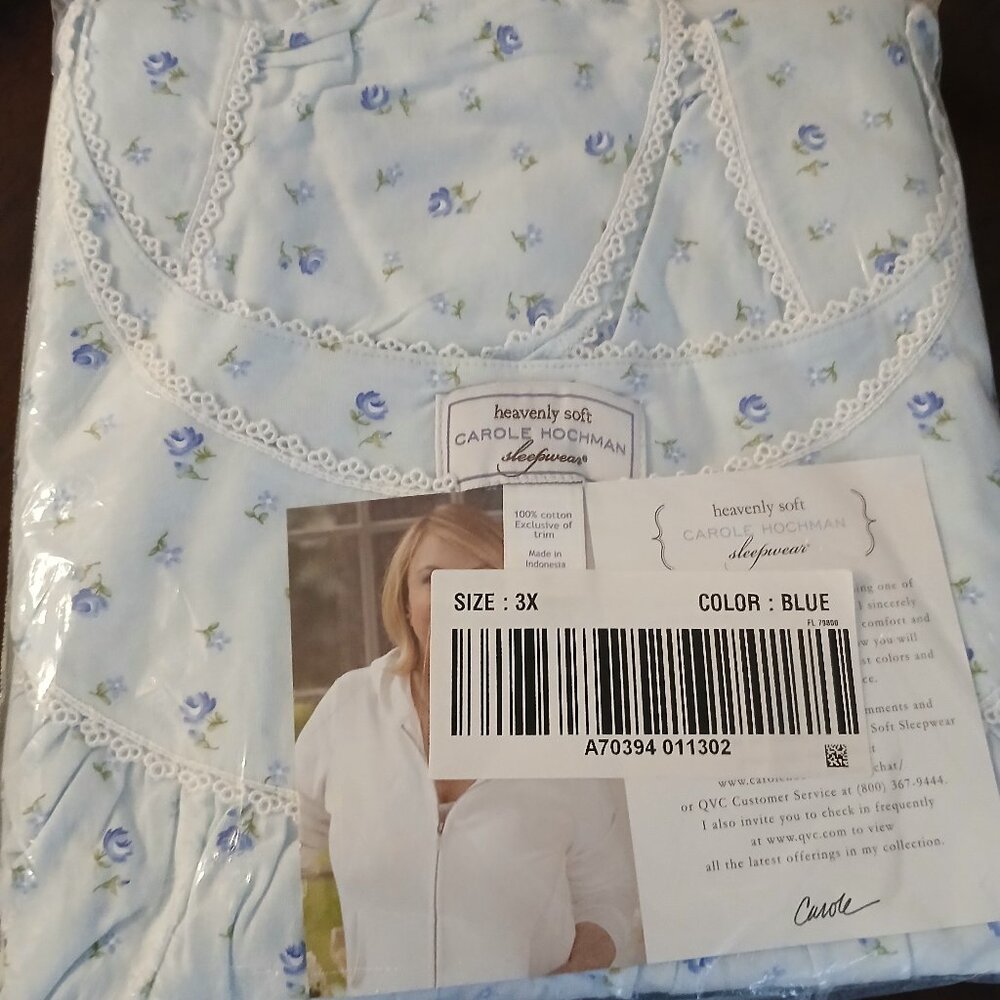 Rose Print Long Cotton Gown